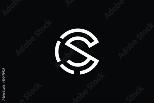 SC logo letter design on luxury background. CS logo monogram initials letter concept. SC icon logo design. CS elegant and Professional letter icon design on black background. SC CS S C