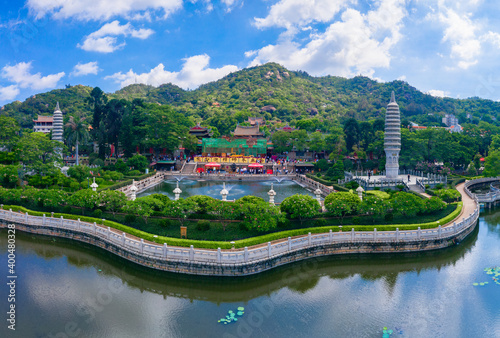 Aerial view of South Putuo Temple, Xiamen, China photo