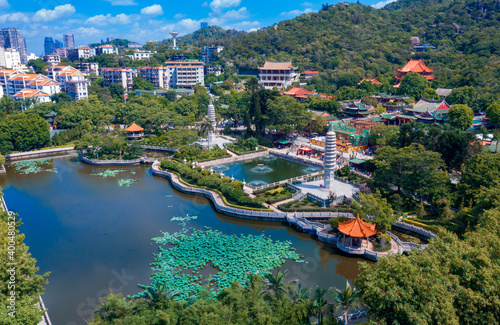 Aerial view of South Putuo Temple, Xiamen, China
