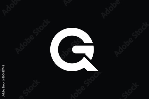 QG logo letter design on luxury background. GQ logo monogram initials letter concept. QG icon logo design. GQ elegant and Professional letter icon design on black background. Q G GQ QG photo