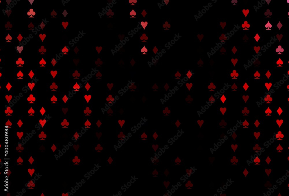 Dark Red vector pattern with symbol of cards. Dark Red vector pattern with symbol of cards.