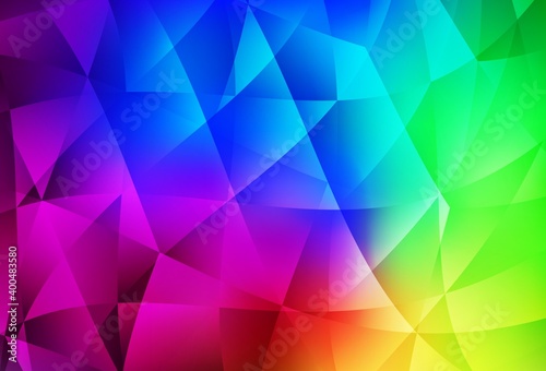 Dark Multicolor vector polygonal template.