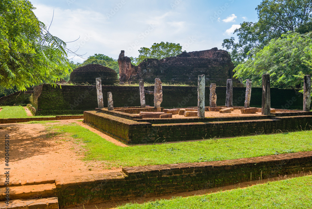 Ruins of the royal ancient city of the Kingdom of Polonnaruwa in Sri Lanka 