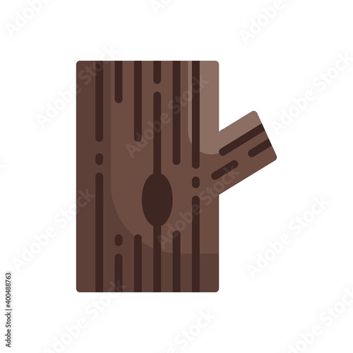 The wood icon in flat style isolated on white background. EPS 10
