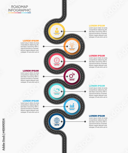 Business road map timeline infographic icons designed for abstract background template milestone element modern diagram process technology digital marketing data presentation chart Vector illustration