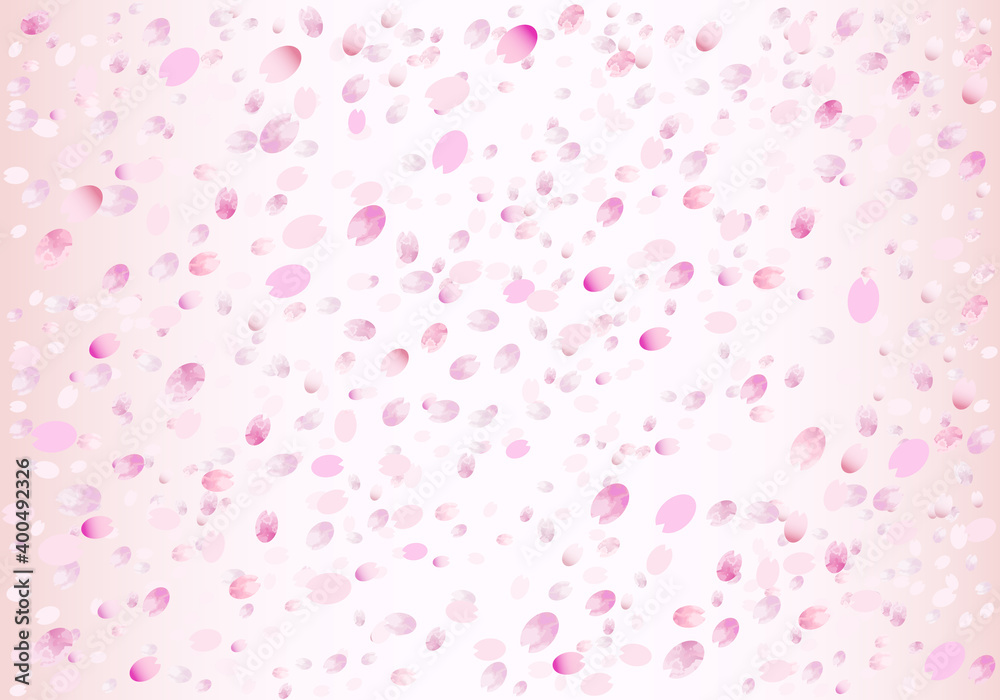 桜の花吹雪の背景イラスト素材
