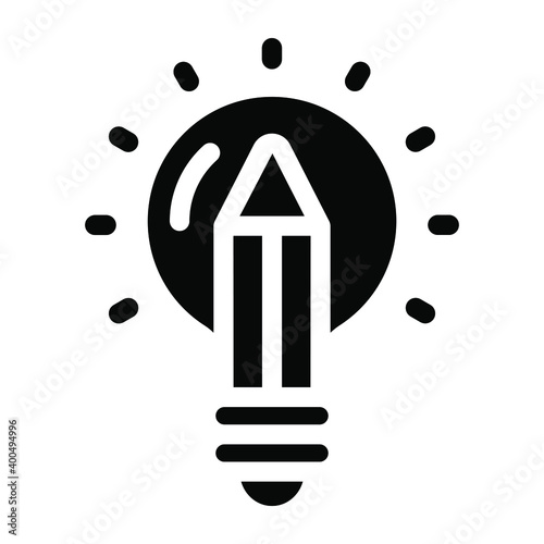 
Innovative business concept, solid icon of creative idea 
