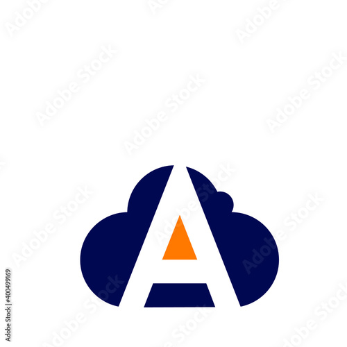 letter A cloud logo 