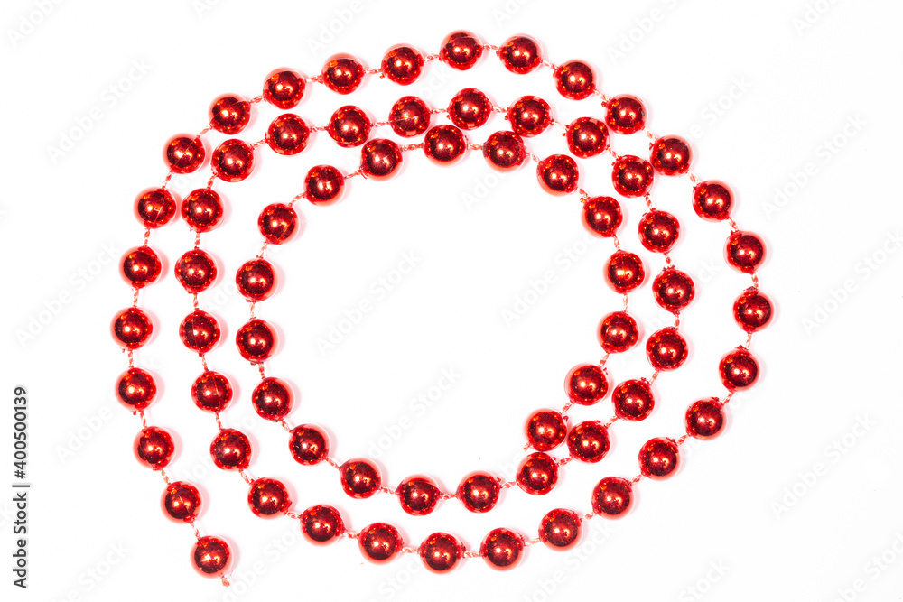 Red garlands on white background Red garlands on white background