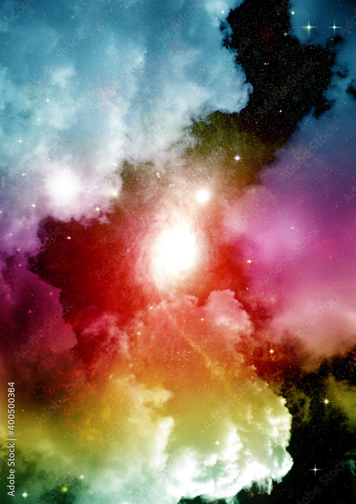 galaxy in a free space. 3D rendering