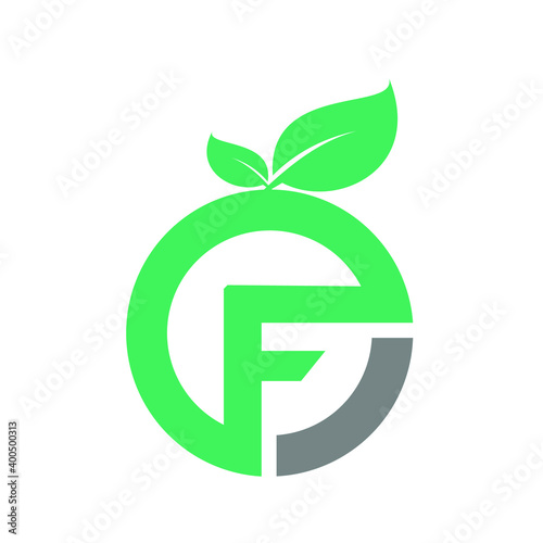 F Leaf Logo Design 