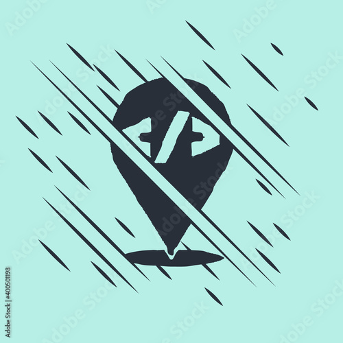 Black Web design and front end development icon isolated on green background. Glitch style. Vector.