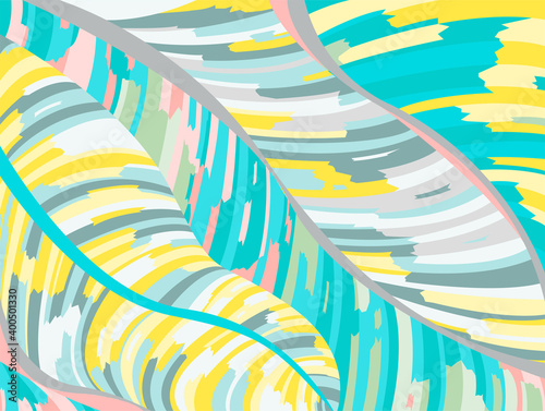 banana leaf pattern background. colorful with drawing line art illustration.