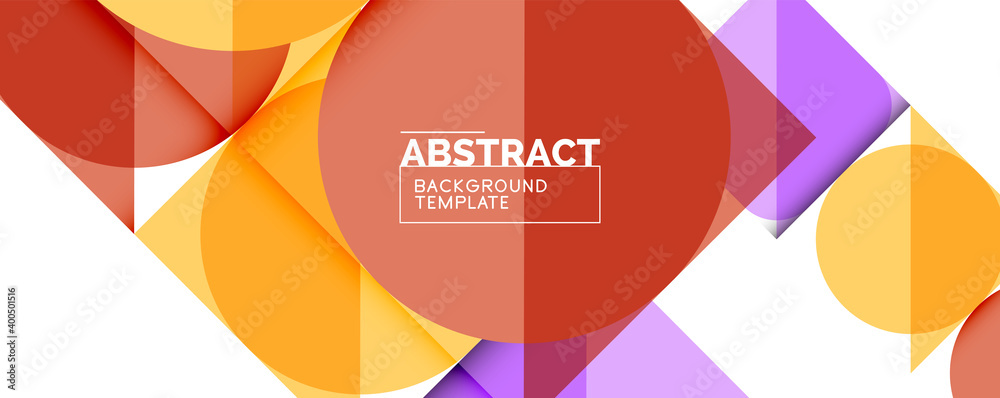 Simple circles and triangles abstract background. Vector illustration for covers, banners, flyers and posters and other designs