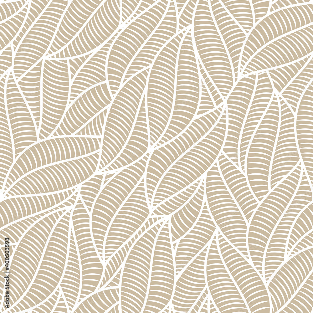 Abstract seamless floral pattern with leaves. Stock vector background.