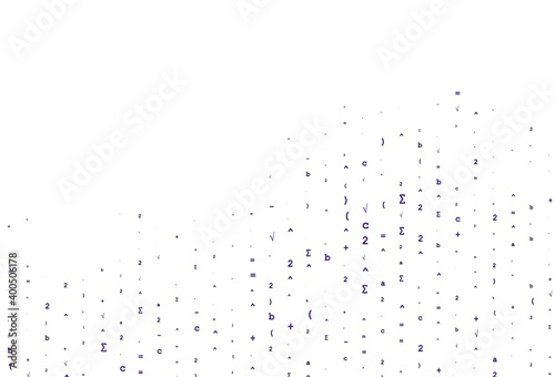 Light Purple vector pattern with arithmetic signs.
