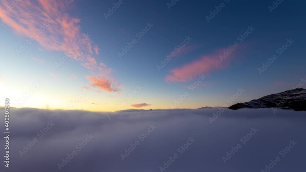 Mountain Ridge with sea of clouds. Mountain Ridge with sea of clouds.