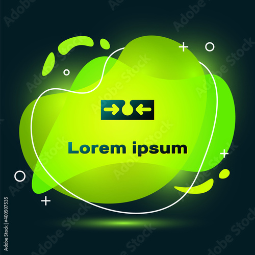 Black Acne icon isolated on black background. Inflamed pimple on the skin. The sebum in the clogged pore promotes the growth of a bacteria. Abstract banner with liquid shapes. Vector.