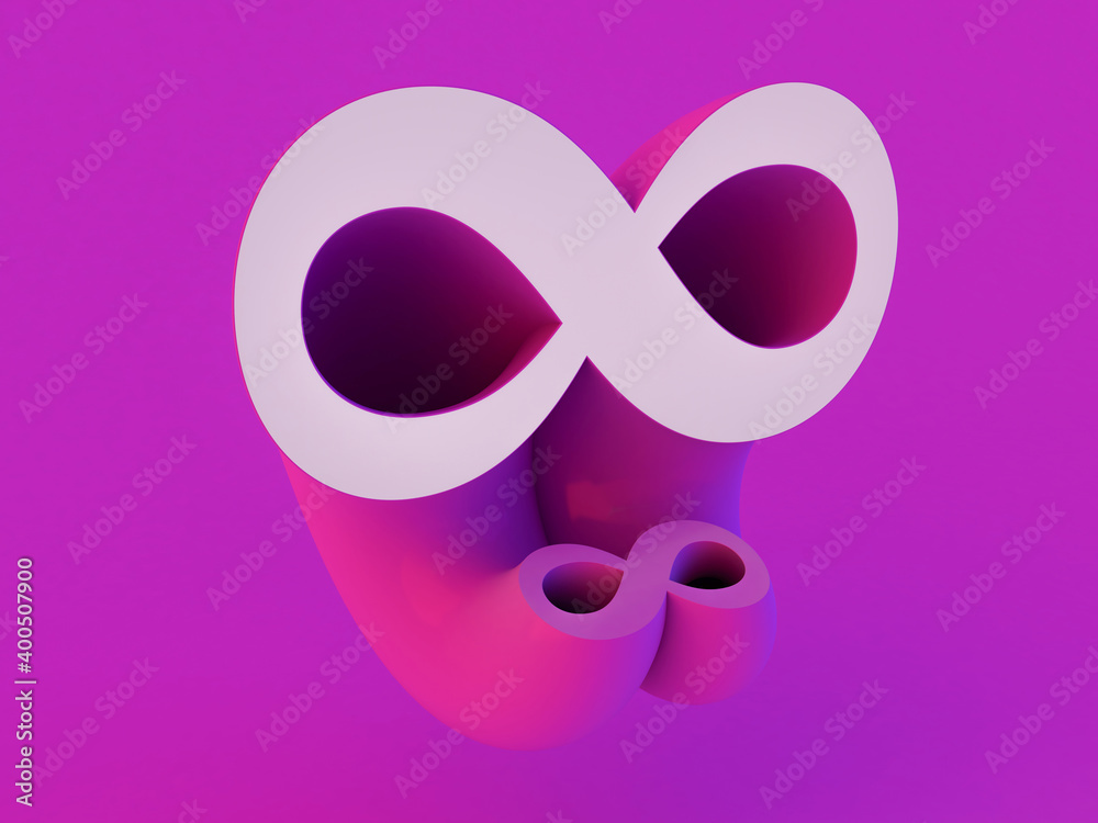 Symbol of infinity art info. Combination of figure 8. Infinity concept icon. 3D Symbol of infinity art info. Combination of figure 8. Infinity concept icon. 3D