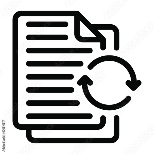 
Text papers with syncing arrows, document refresh solid icon
 photo