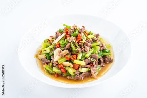 Fried Lamb with Spicy Celery