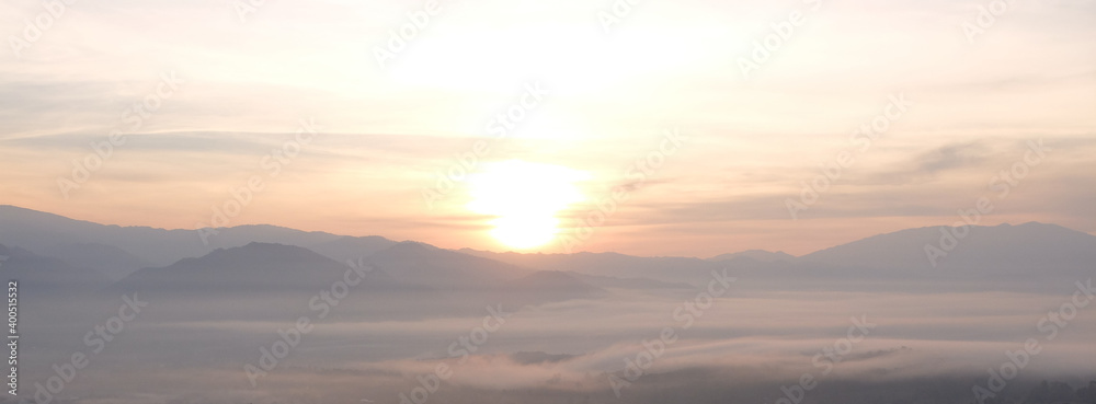 sunset in the mountains