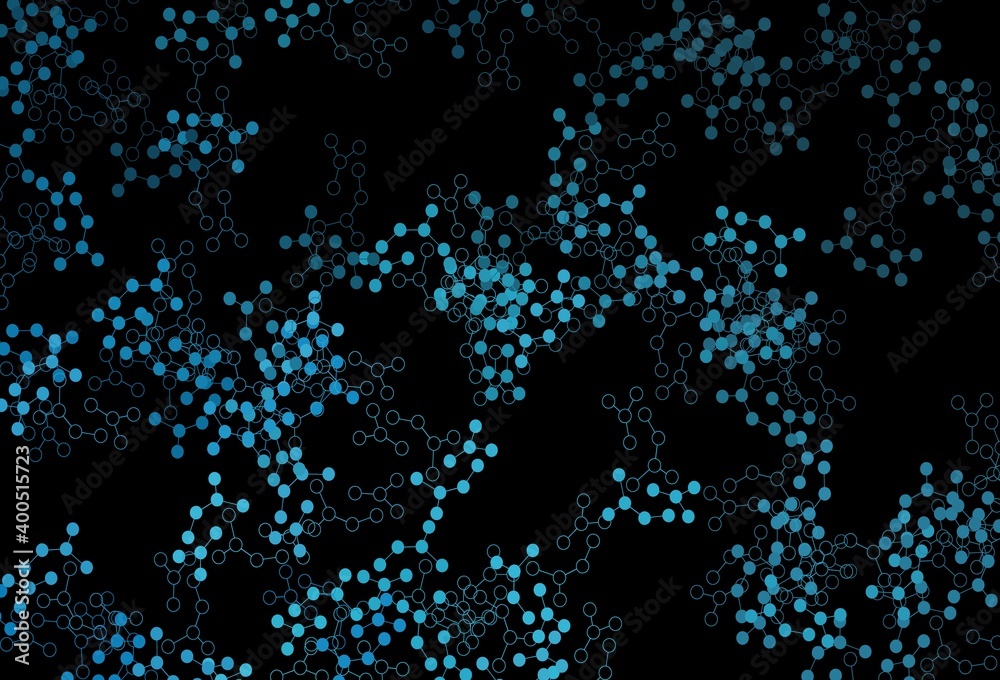 Dark BLUE vector backdrop with artificial intelligence data.