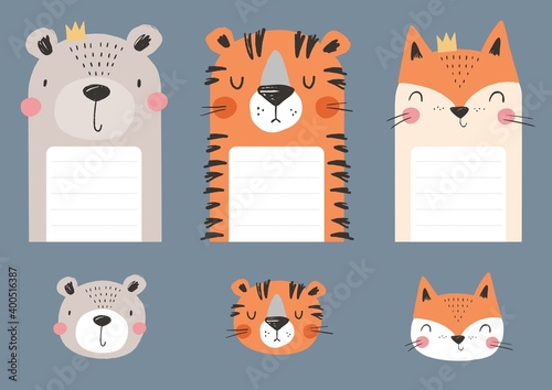 Cute simple animal portraits