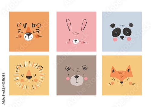 Cute simple animal portraits