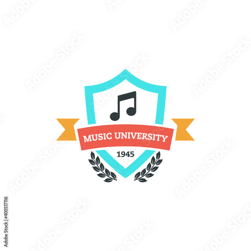 Modern Music school Logo Template Design Vector, Music academy Emblem, Design Concept, Creative Symbol, Icon 