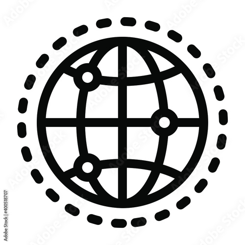 
Nodes on global depicting global network icon

