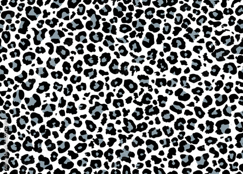 Full seamless cheetah and leopard animal skin pattern vector. Design for gray black and white cheetah colored textile fabric printing. Suitable for fashion use.