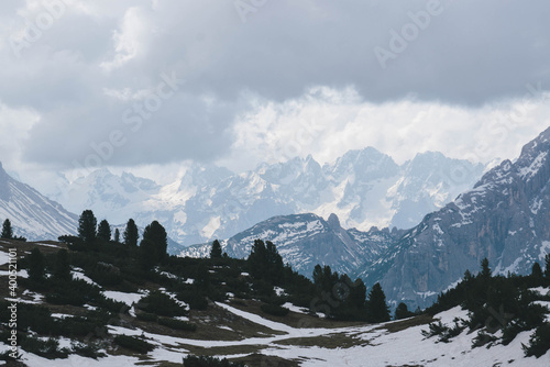 dolomites in the snow
