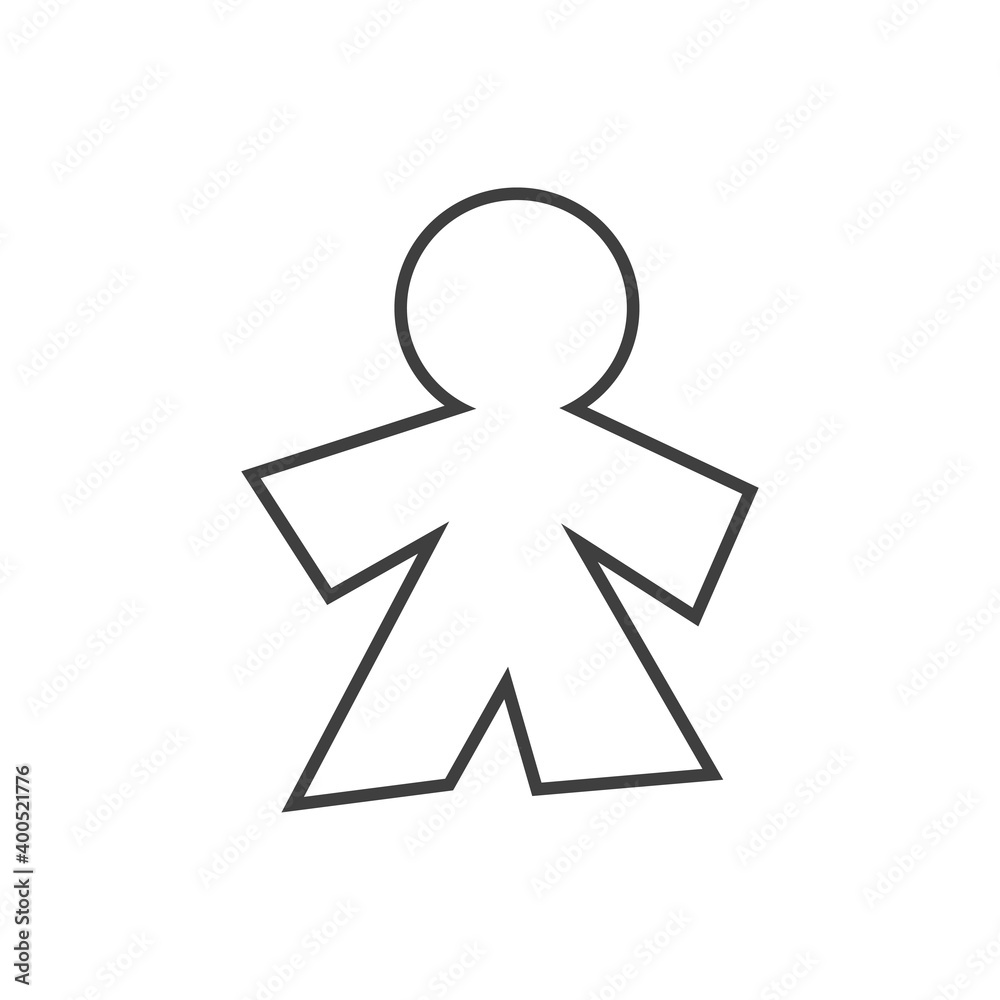 Día de los santos inocentes. Silueta de hombre de papel recortado en lineas color gris Día de los santos inocentes. Silueta de hombre de papel recortado en lineas color gris