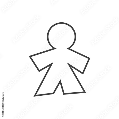 Día de los santos inocentes. Silueta de hombre de papel recortado en lineas color gris