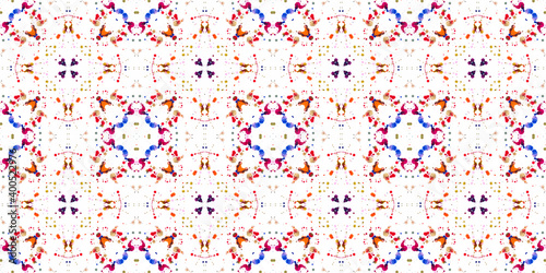 Multi-colored splashes of watercolor paints on white paper. Abstract summer background	