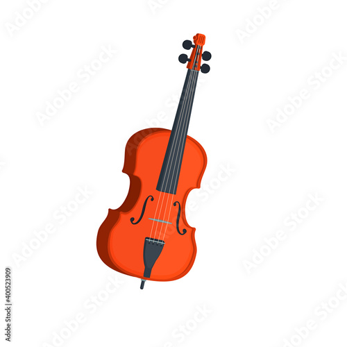 Double bass. Musical instrument, vector illustration