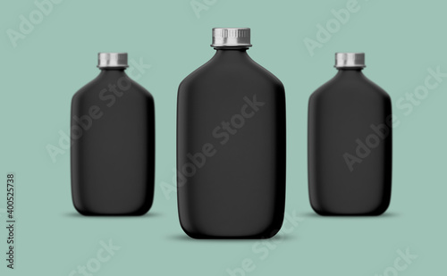 Flat bottle mockup design 3d rendering