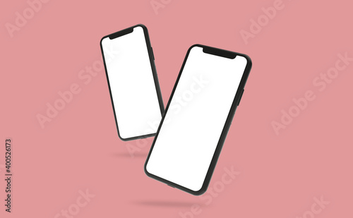 mobile phone mockup design 3d rendering