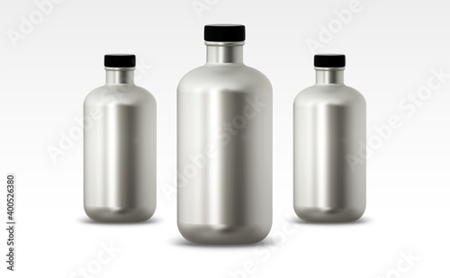 Round bottle Mockup design 3d rendering