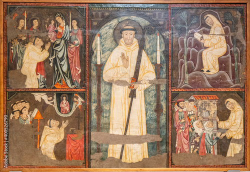 Murais de parede altarpiece of Saint Bernat, master of the mallorca conquest, 13th century,