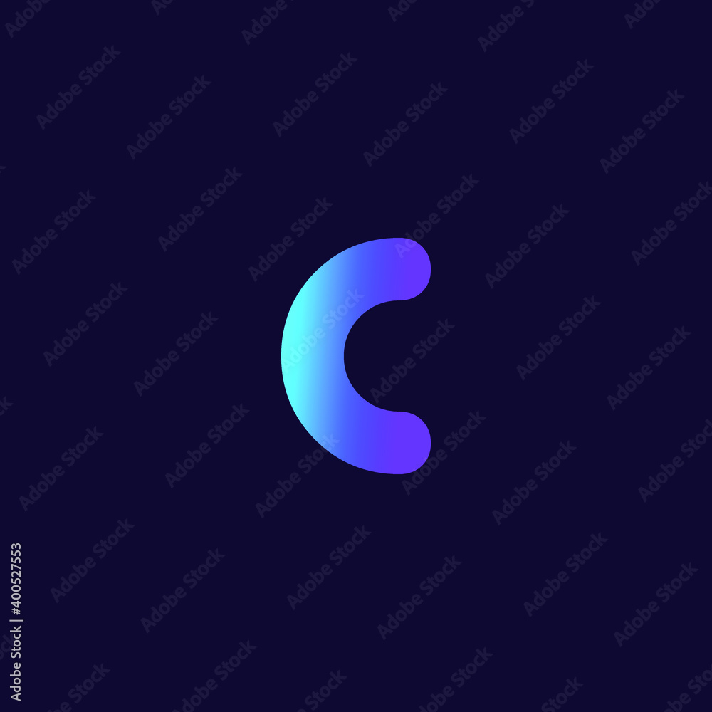 Naklejka premium C Letter logo vector. Gradient style.