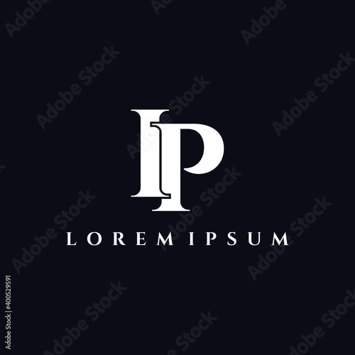 Letter IP luxury logo design vector