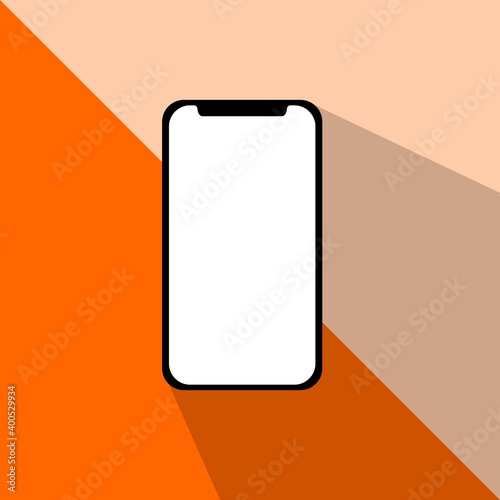 Smart phone square icon. Flat design style. Mobile phone simple silhouette. Modern, minimalist, round icon in stylish colors. Web site page and mobile app design vector element. Elegant