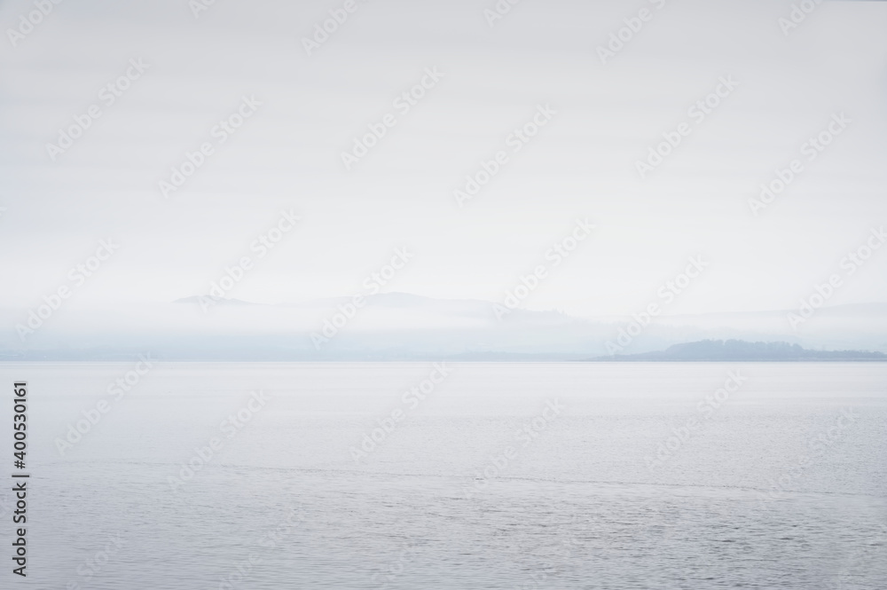 Dark grey sky storm weather in Gourock Inverclyde coast Scotland