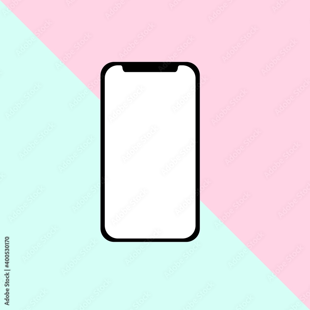 Smart phone square icon. Flat design style. Mobile phone simple silhouette. Modern, minimalist, round icon in stylish colors. Web site page and mobile app design vector element. Elegant Smart phone square icon. Flat design style. Mobile phone simple silhouette. Modern, minimalist, round icon in stylish colors. Web site page and mobile app design vector element. Elegant