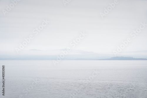 Dark grey sky storm weather in Gourock Inverclyde coast Scotland