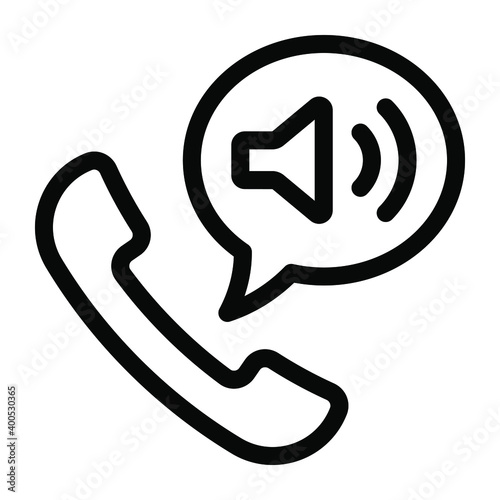 
Solid icon of call volume, ringing call 
