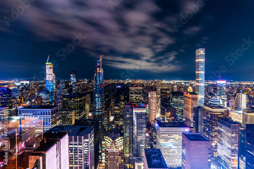 MANHATTAN  NEW YORK. Manhattan skyline and skyscrapers aerial view.