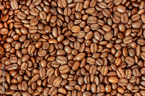 Roasted coffee beans texture.